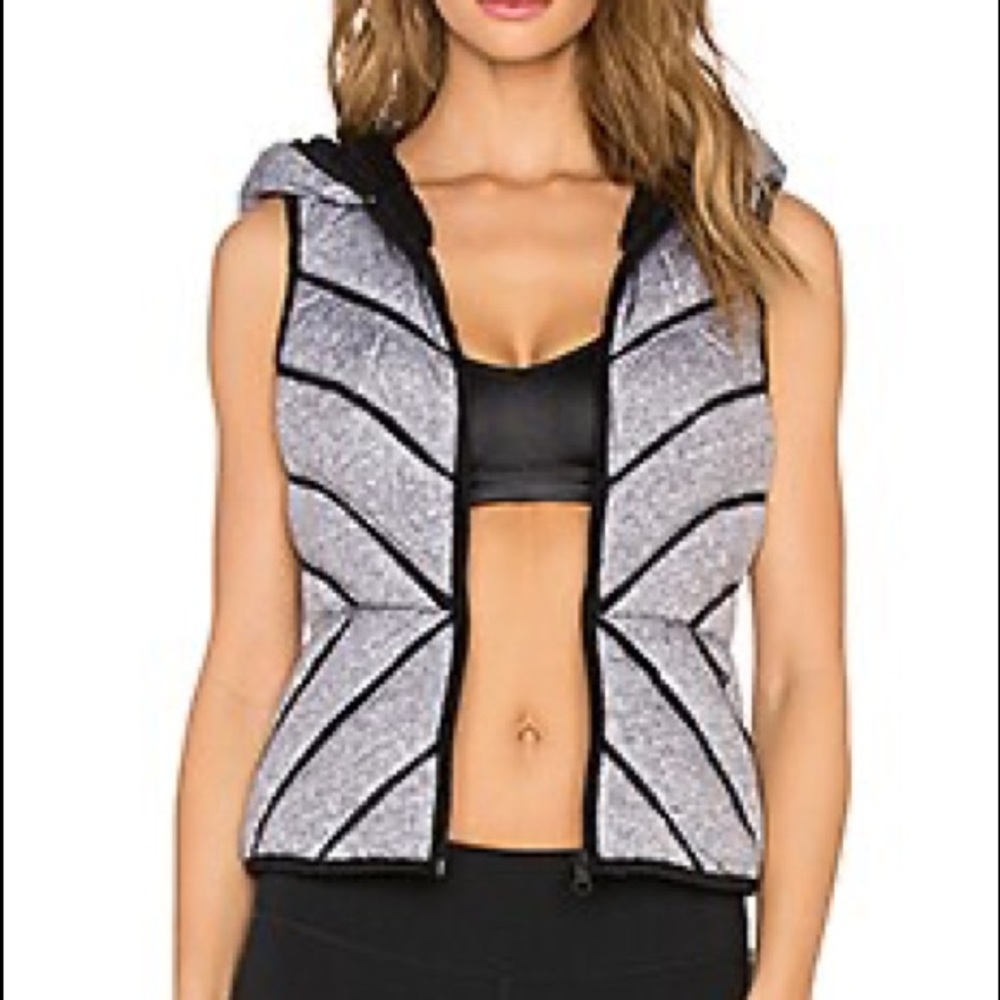 Blanc Noir Mesh Inset Puffer Vest - M